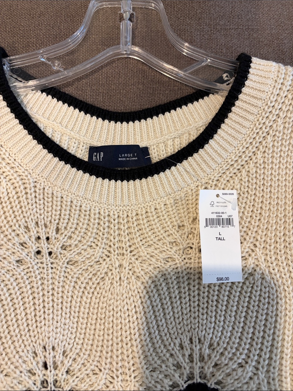 GAP Crochet Midi Sweater Dress Size L-Tall - Picture 7 of 10